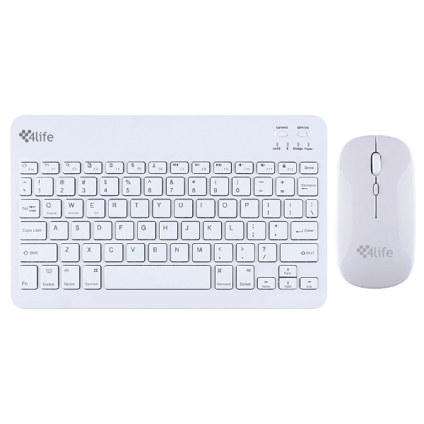 Anúncio: Mini Teclado Magnético + Mouse 4life Wireless Keyboard FL030WT Com Bluetooth - Branco