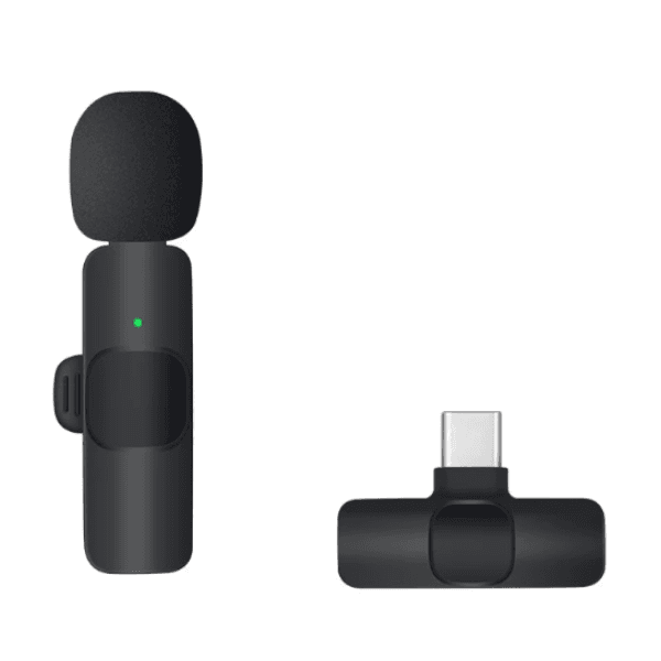 Anúncio: Microfone de Lapela Wireless K9 com Conector USB-C - Preto