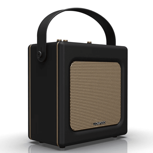 Anúncio: Speaker / Caixa de Som Retro Lonpoo LP-H01 20W RMS / AUX / Conector Mic 6.3mm / USB (MP3 & WMA) / USB-C 5V /  Bluetooth - Azul