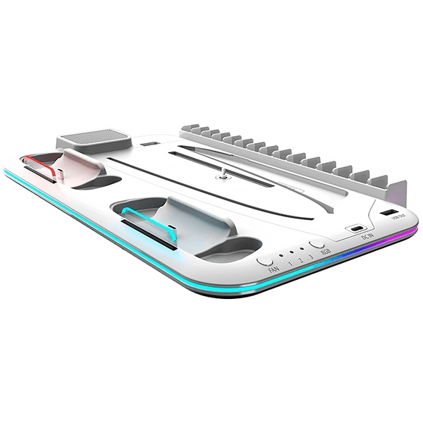 Anúncio: Suporte Carregador Multifuncional Para PlayStation 5 Krab KBD5PRO Com Cooler - Branco