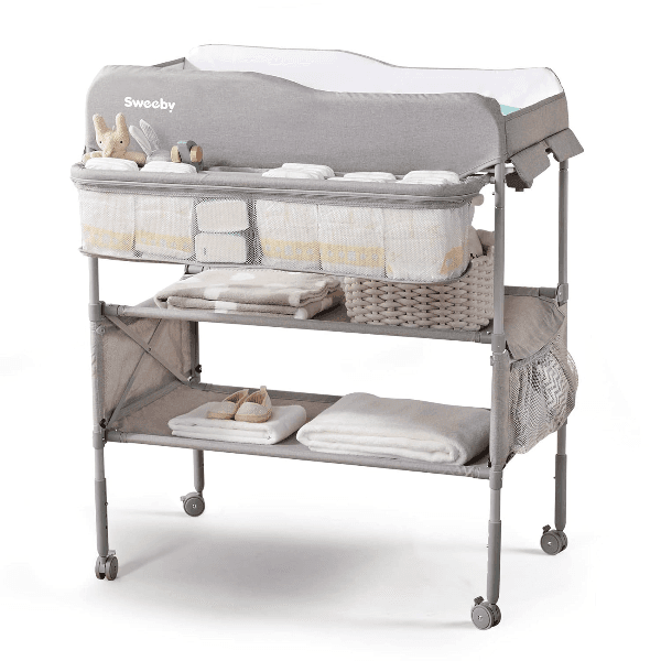 Anúncio: Mesa Trocador de Bebe Babevy N-228 / Organizador Movel para Bebes - Cinza