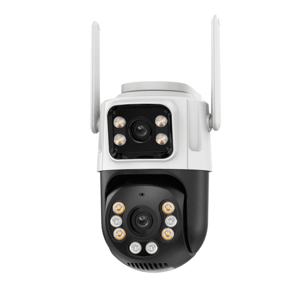 Anúncio: Camera de Segurança Smart WiFi P2-QQ6 Com 2 Antenas / 6MP / 360º / Microfone / Alarma / Detecçao Humana / App Icsee - Branco/Preto