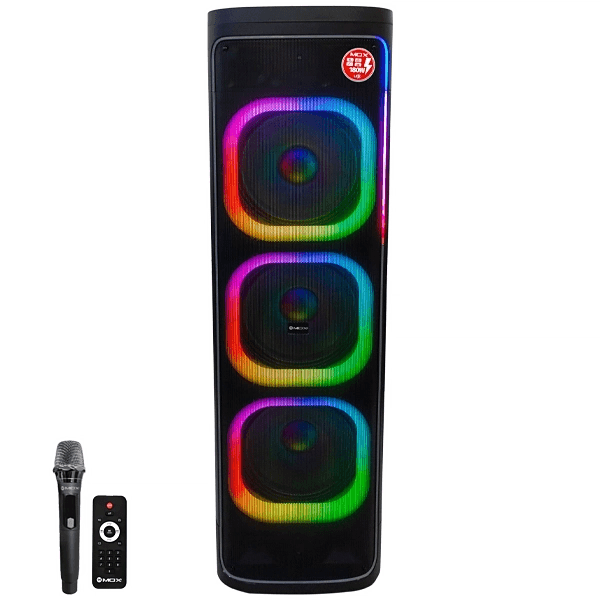 Anúncio: Caixa de Som / Speaker Mox MO-T1221 / 3 de 12" / 180W / Microfone / Bluetooth / USB / FM / Aux - Preto