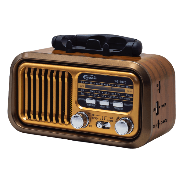 Anúncio: Radio Yuegan Portatil YG-7070 / FM / AM / MP3 / USB / TF - Marrom