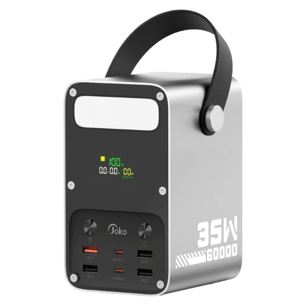 Anúncio: Estacao De Carga PowerBank Joko J51 / 35W / 60000Mah / USB-A X4 / USB-C X2 / Lanterna - Cinza