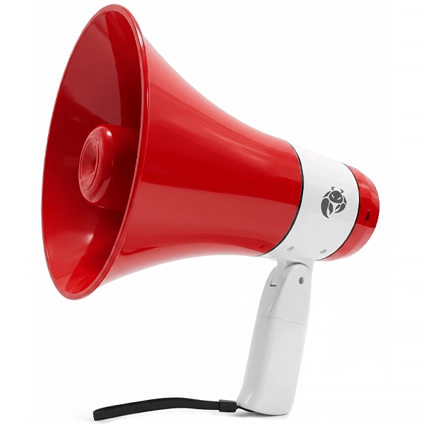 Anúncio: Megafone Krab KBMER15 / 20W / USB / 500M - Branco/Vermelho
