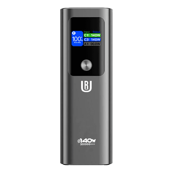 Anúncio: Carregador Portatil PowerBank  UR UP-19 / 140W / 3000Mah / USB-A / 2X USB-C / Com Lanterna - Cinza Oscuro