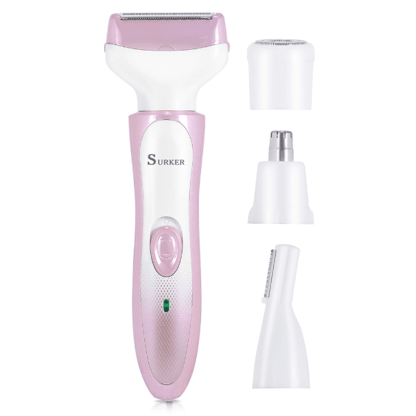 Anúncio: Kit Depilador Eletrico Feminino Surker SK-155 / 4 Em 1 / 5W / Recarregavel - Branco/Roxo Claro