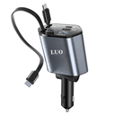 Anúncio: Carregador Para Carro Luo LU-8231 4 em 1 / USB-C / USB-A + Cabo USB-C - Lightning Embutido - Cinza