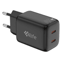 Anúncio: Carregador de Parede 4life 45W GaNMaster Series FL107CC45GB / 2X USB-C / 100-240V ~ 50/60Hz - Preto