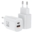 Anúncio: Carregador de Parede TFN 25W GaN WC-25-2103-WH / 1X USB-C / 1X USB-A / 100-240V ~ 50/60Hz - Branco