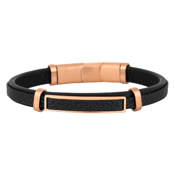 Anúncio: Pulseira Masculino Daniel Klein DKJ.14.10007-5 - Couro Preto/Rose Gold