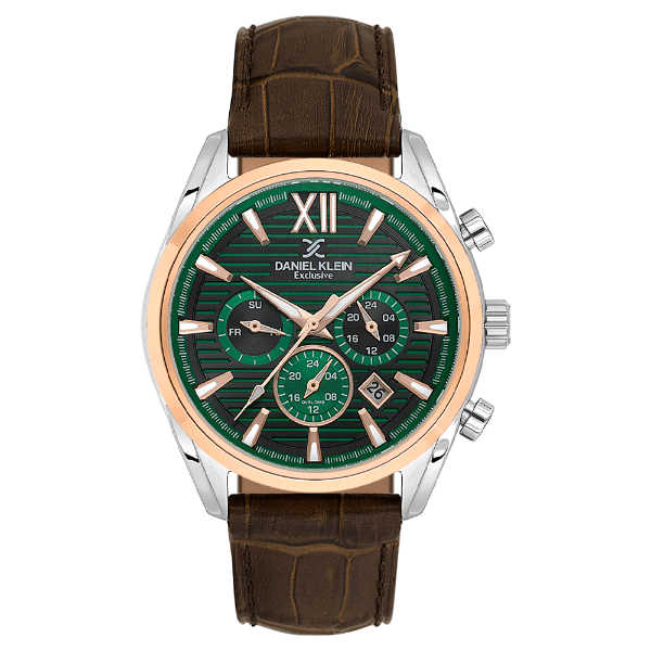 Anúncio: Relogio Analógico Masculino Daniel Klein DK.1.14355-4 Exclusive Gent / Pulseira de Couro - Marrom/Prata/Verde/Dourado