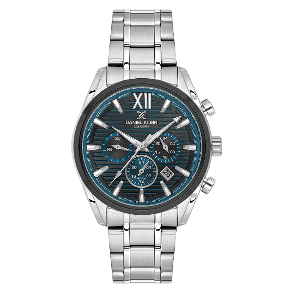 Anúncio: Relogio Analógico Masculino Daniel Klein DK.1.14354-5 Exclusive Gents / Pulseira de Aço Inoxidável - Prata/Preto/Azul