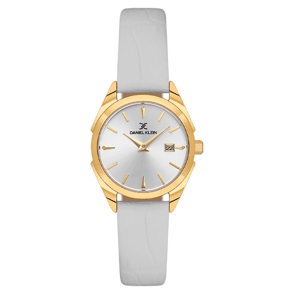Anúncio: Relogio Analogico Feminino Daniel Klein DK.1.14312-4 Premium Ladies / Pulseira de Couro - Branco/Dourado
