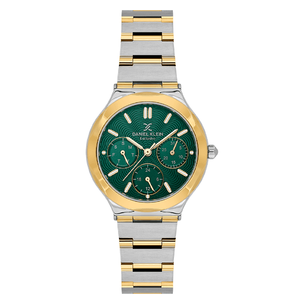 Anúncio: Relogio Analogico Feminino Daniel Klein DK.1.14302-5 Exclusive Lady / Pulseira de Aço Inoxidável - Prata/Dourado/Verde