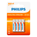 Anúncio: Pilha Philips Extra Zinc Chloride AAA R03L4B/70 Com 4 Peças