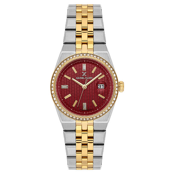 Anúncio: Relogio Analogico Feminino Daniel Klein DK.6.14717-5 Premium Lady / Pulseira de Aço Inoxidável - Prata/Dourado/Vermelho