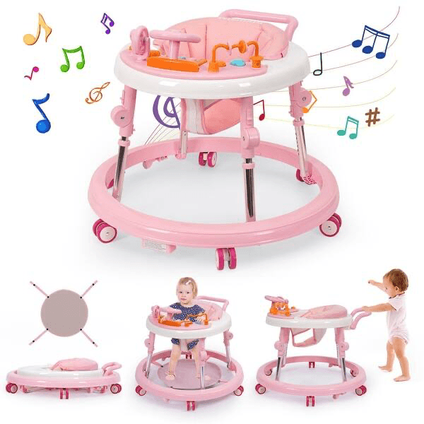 Anúncio: Andador de Bebe Wismind BW001 / 3 Em 1 / 360º / Altura Ajustavel - Rosa