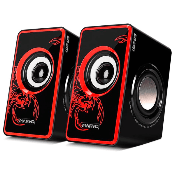 Anúncio: Caixa de Som / Speaker Gaming Marvo Scorpion SG-201 / USB / Jack 3.5MM - Vermelho/Preto