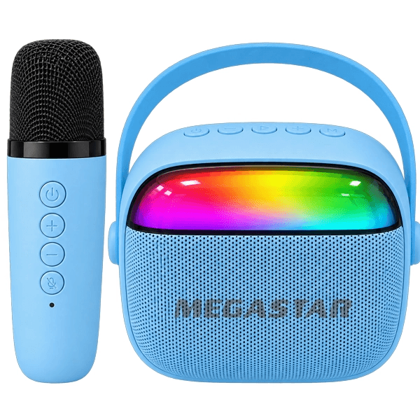 Anúncio: Mini Speaker Megastar HY08BTA / 5W / Bluetooth / Radio FM / Auxiliar / USB / Micro SD + Microfone - Azul