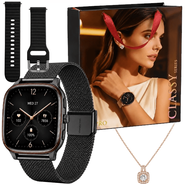 Anúncio: Relogio Smartwatch G-Tide S7 Pro Com Bluetooth - Preto + Colar + Pulseira