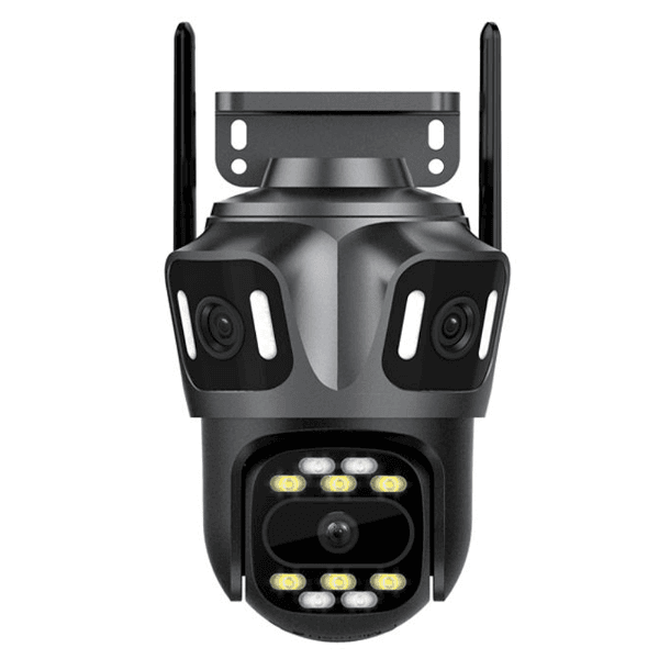 Anúncio: Camera de Segurança Multi-Lens P15-SP3 / 3 Cameras / 5MP / Microfone / Alarma / Detecção Humana / Visao Noturna / App Icsee - Cinza