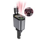 Anúncio: Carregador Para Carro Starry Sky B1 4 em 1 / USB-C / USB-A + Cabo USB-C - Lightning Embutido - Preto/Cinza