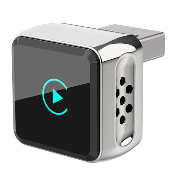 Anúncio: Mini Adaptador Multimidia Wireless CarPlay / 2 Em 1 / USB-A - USB-C - Prata