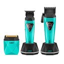 Anúncio: Kit Aparador de Cabelo / Cortador de Cabelo / Barbeador Eletrico Voyager VGR V-877 S3 / 3 Em 1 / 9000Rpm / Recarregavel - Preto/Verde
