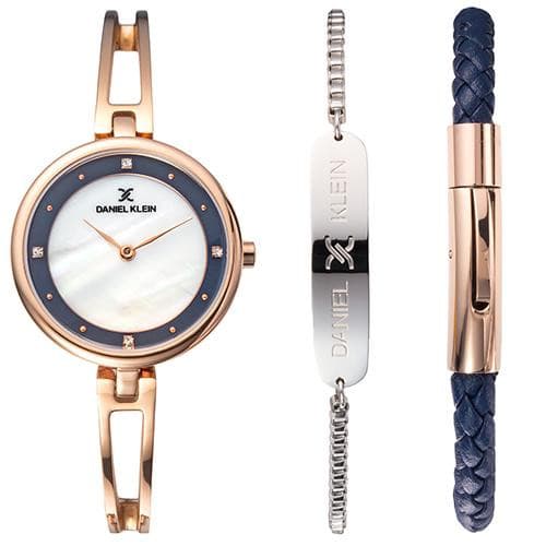 Anúncio: Relógio Analógico Daniel Klein Gift Sets DK11927-5 Feminino com Duas Pulseiras de Aço Inoxidável - Rosa Ouro, Azul e Prata