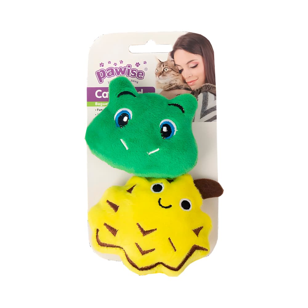 Anúncio: JUGUETE PARA MASCOTA PAWISE 27812 MEOW MEOW LIFE PELUCHE DE PIÑA Y RANA 2 PIEZAS