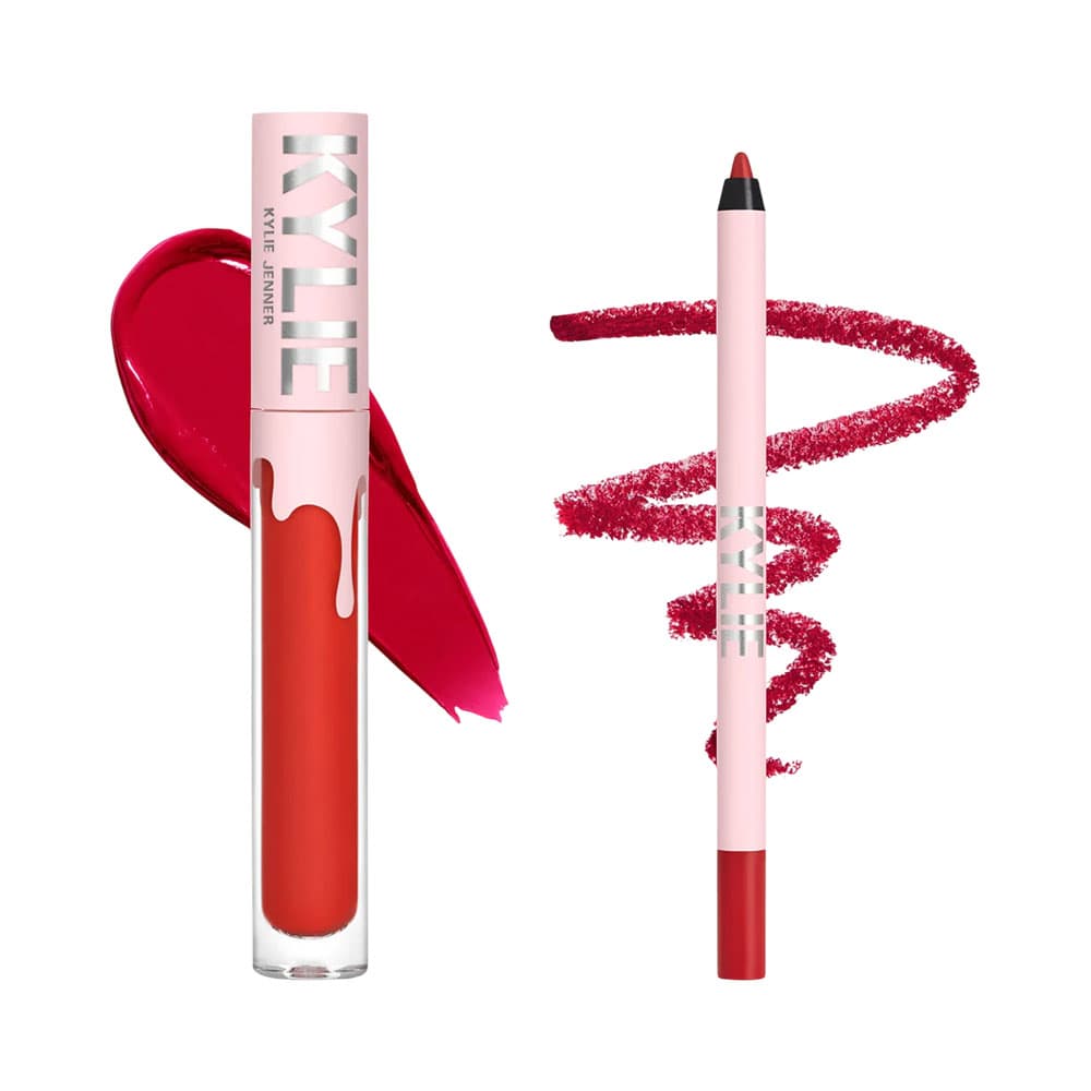 Anúncio: SET DE COSMÉTICOS KYLIE JENNER VELVET LIQUID LIPSTICK & LIP LINER RED VELVET 2 PIEZAS
