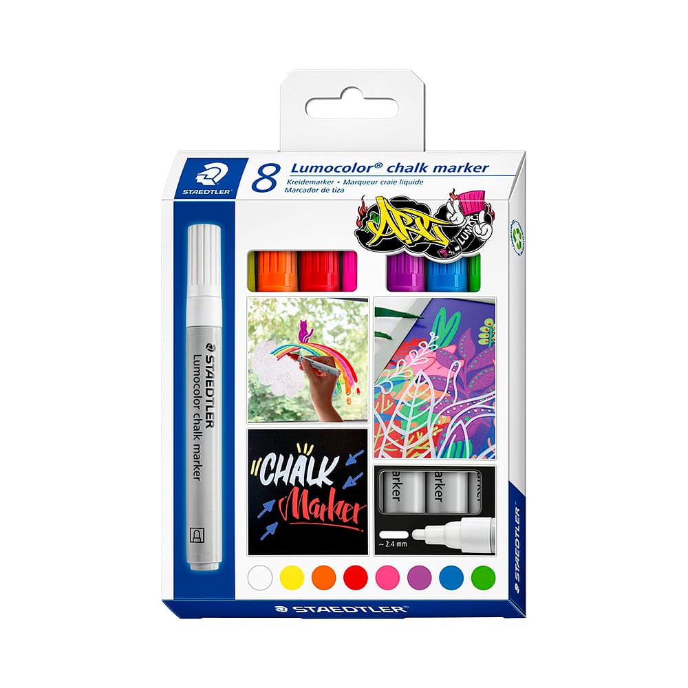 Anúncio: MARCADOR DE TIZA STAEDTLER LUMOCOLOR CHALK MARKER 344 C8 8 UNIDADES