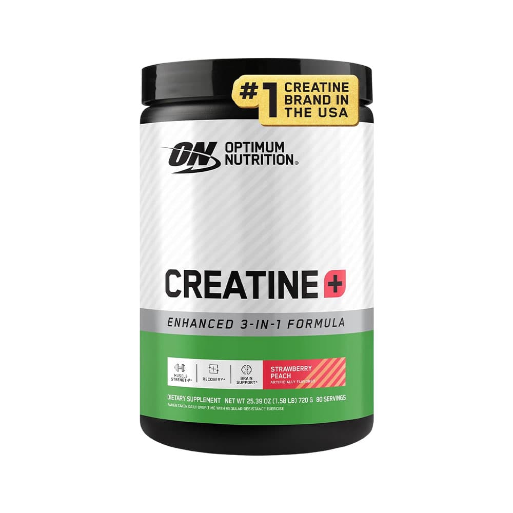 Anúncio: SUPLEMENTO OPTIMUM NUTRITION CREATINE+ ENHANCED 3-IN-1 STRAWBERRY PEACH 720GR