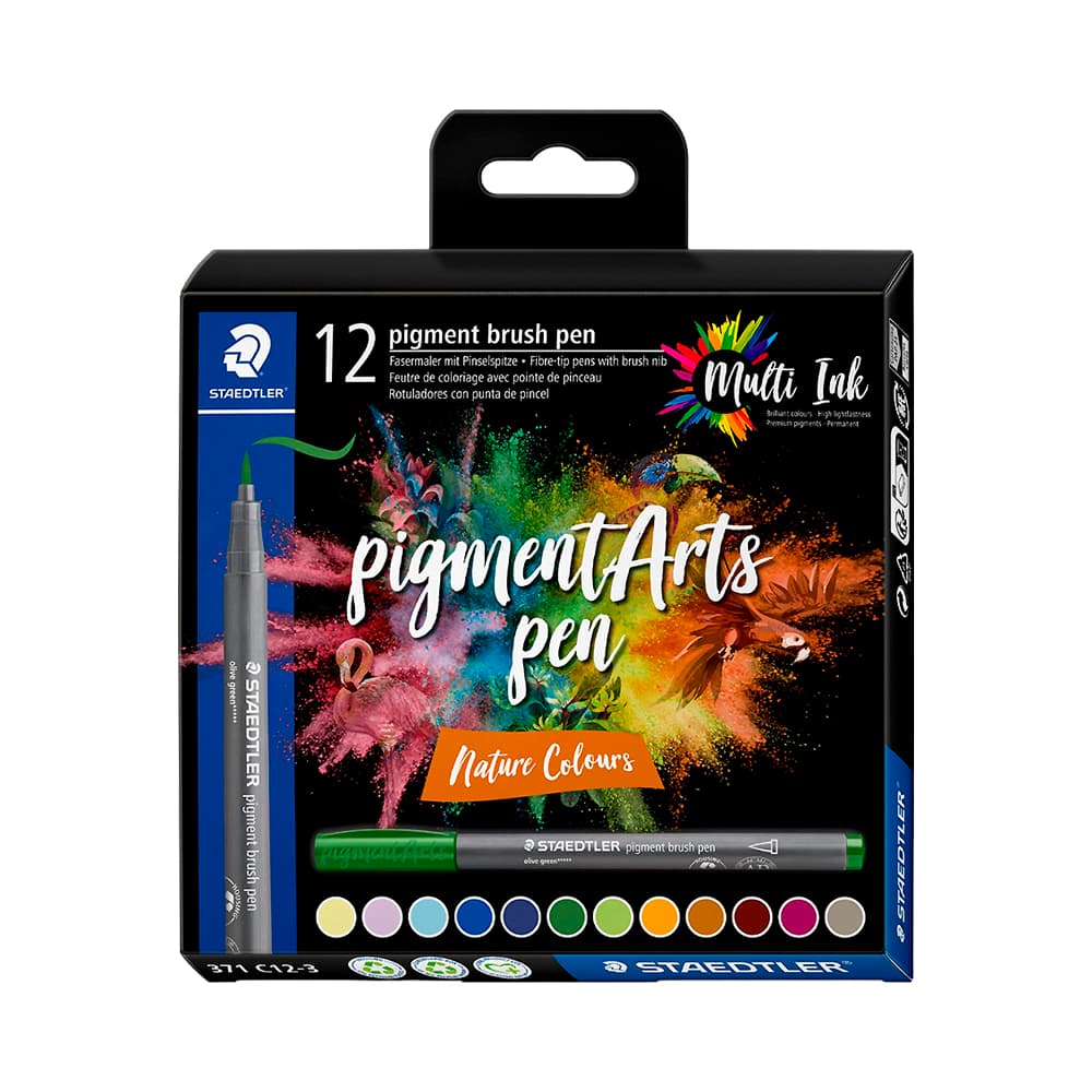 Anúncio: MARCADOR ROTULADOR STAEDTLER PIGMENT BRUSH PEN ARTS NATURE COLOURS 371 C12-3 12 UNIDADES