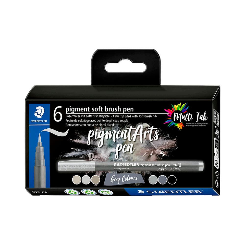 Anúncio: MARCADOR ROTULADOR STAEDTLER PIGMENT ARTS SOFT BRUSH PEN GREY COLOURS 372 C6 6 UNIDADES
