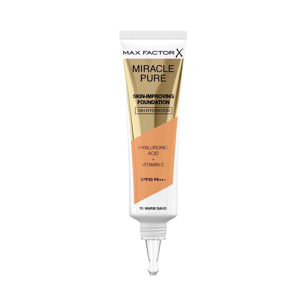 Anúncio: BASE MAX FACTOR MIRACLE PURE SPF30 PA+++ 70 WARM SAND 30ML