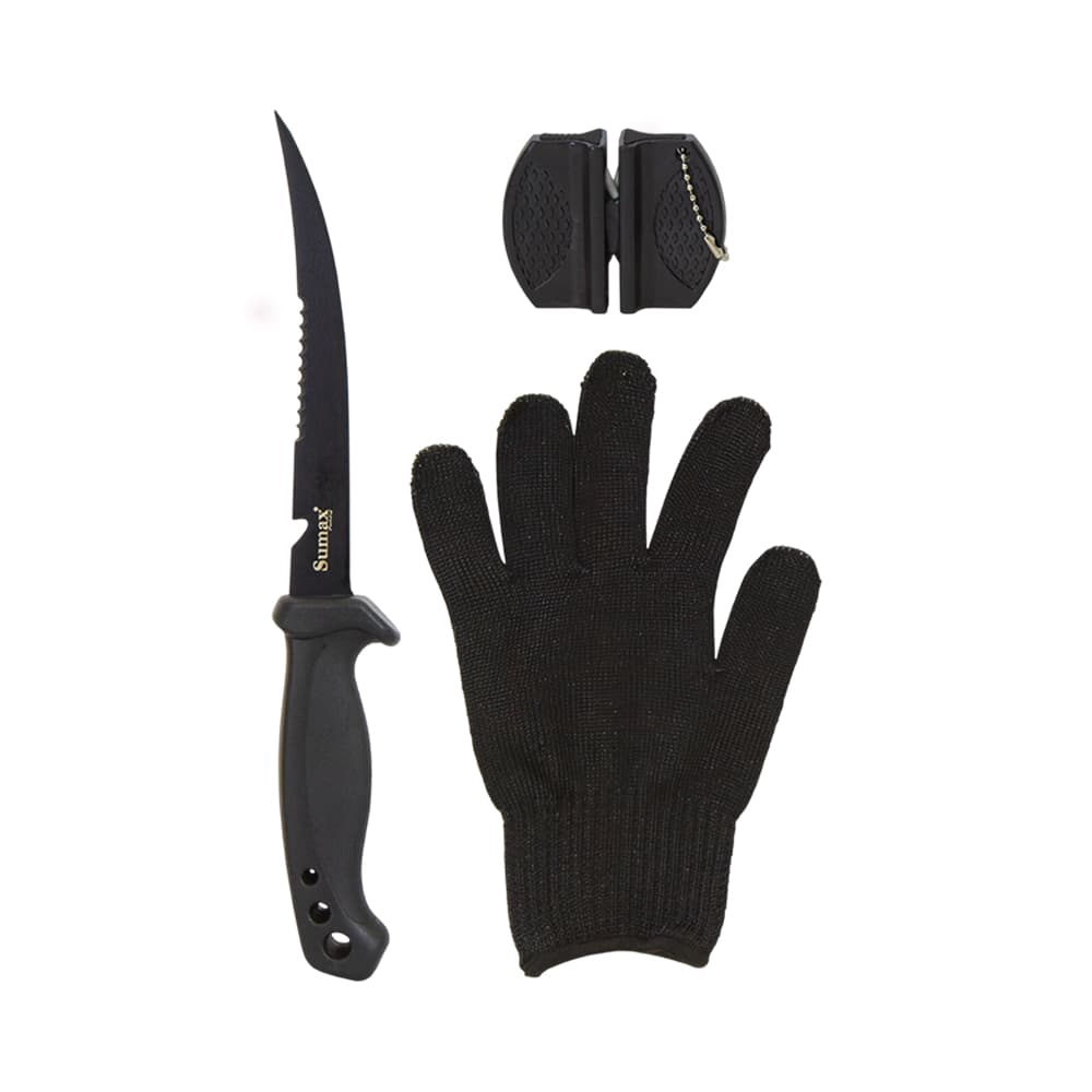 Anúncio: COMBO DE CUCHILLO + GUANTE PARA PESCA SUMAX SU-2218