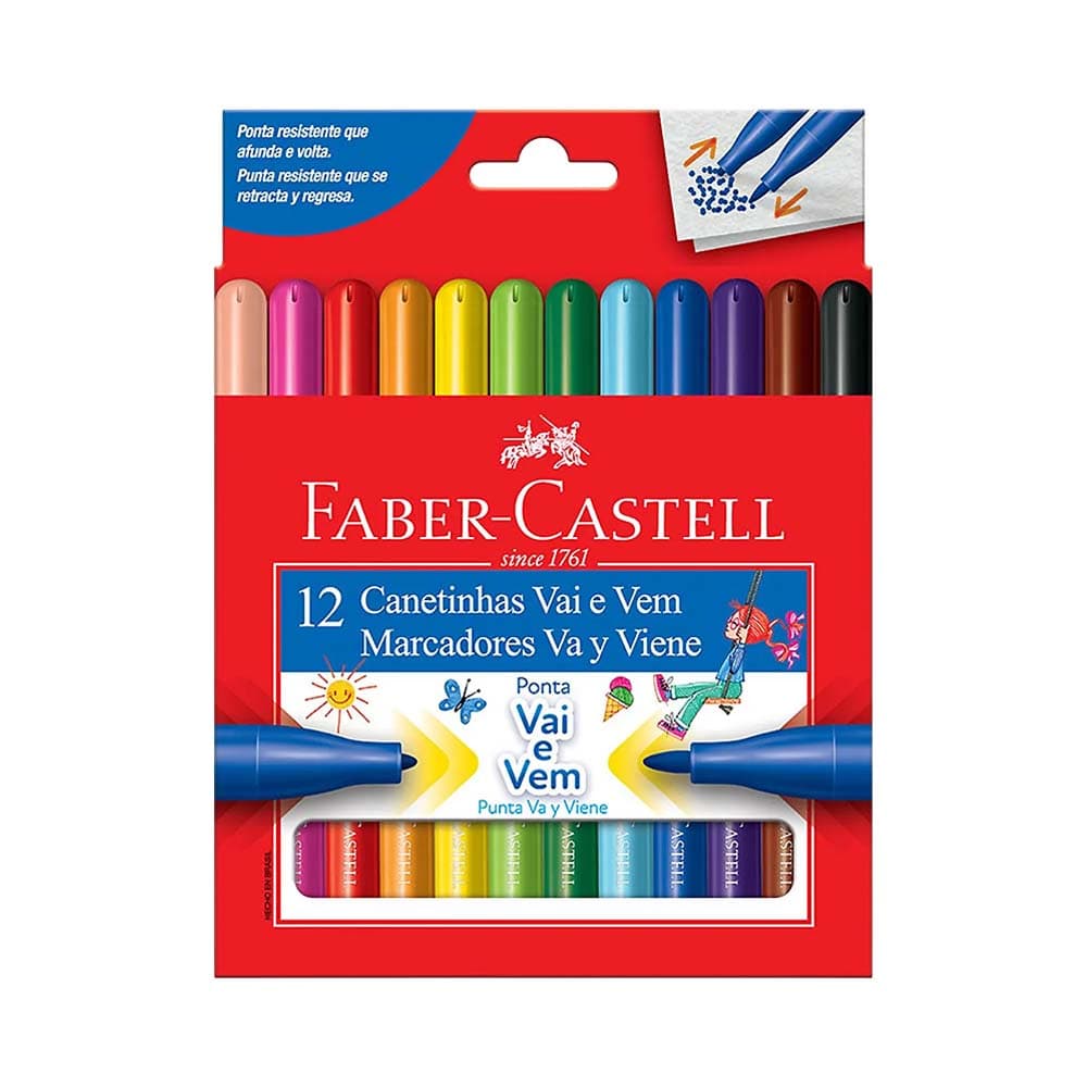 Anúncio: MARCADOR FABER CASTELL PUNTA VA Y VIENE 15.0012VVZF 12 UNIDADES