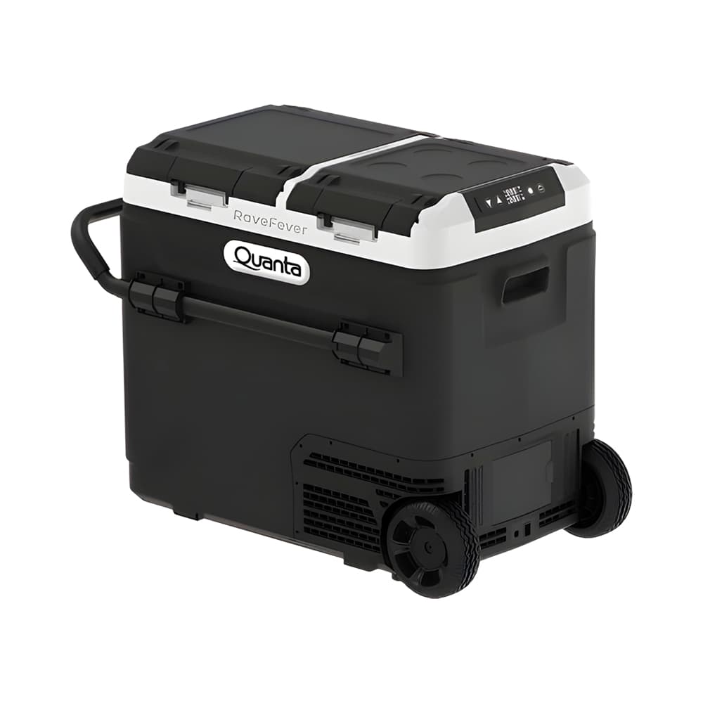 Anúncio: CONSERVADORA DUAL PORTÁTIL CON BATERÍA QUANTA RAVEFEVER QTCDB60 60L BIVOLT NEGRO