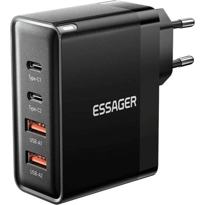 Anúncio: Essager Cargador Fuente ECT2CA-QYB01-Z 2USB A+2TYPE C 100W Black