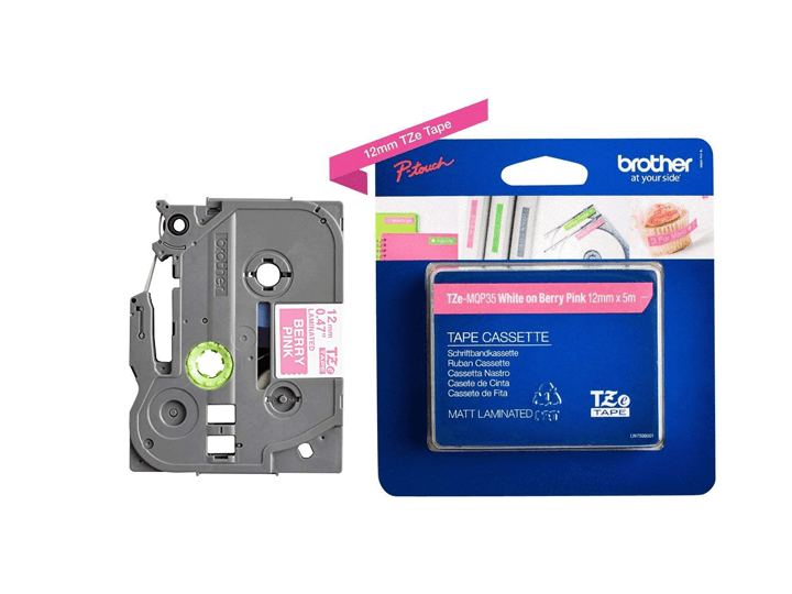 Anúncio: Brother Cinta Rotuladora TZEMQP35 12MMX5M Blanco/fucsia