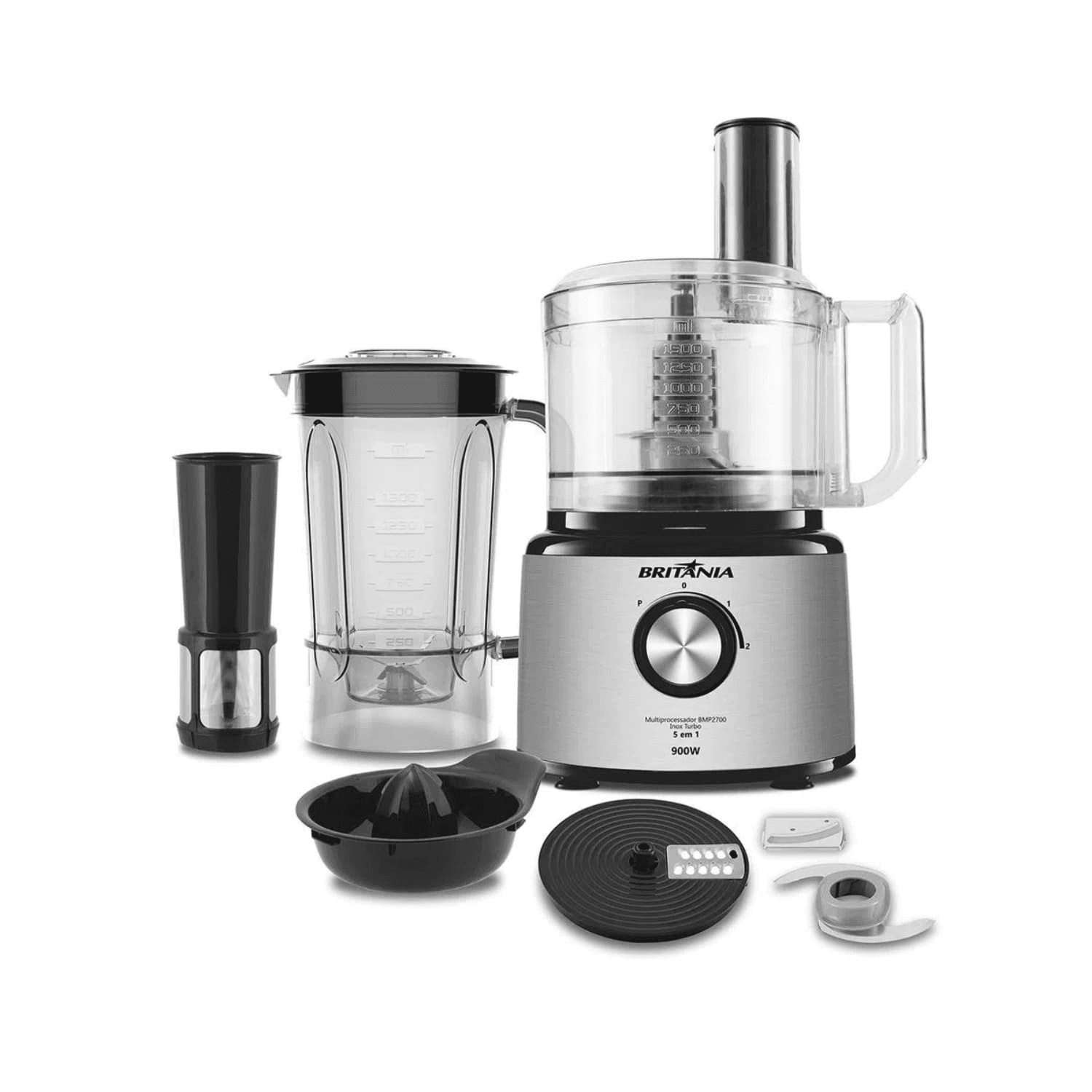 Anúncio: Britania Multi Procesador BMP2700P 5 En 1 1.5L/2V/900W/220V Negro
