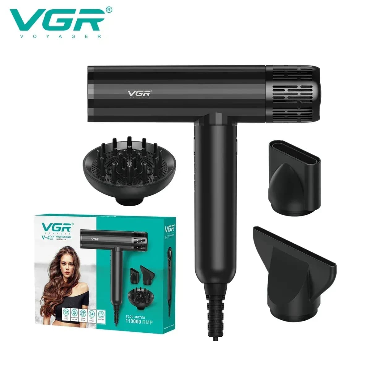 Anúncio: Voyager Secador V-427 Professional 11000RPM 110V 60HZ Negro