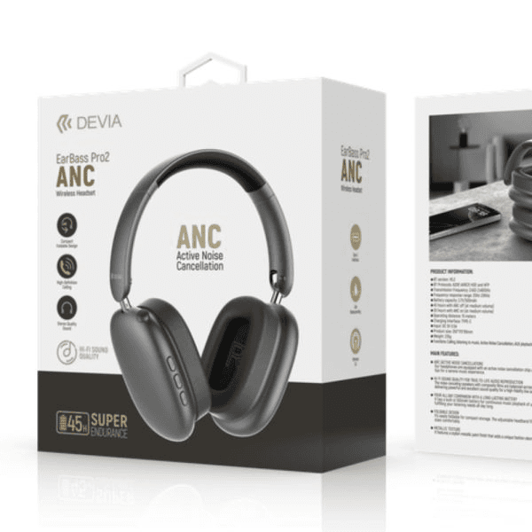 Anúncio: Devia Auricular J12 Earbass PRO2 Anc Wireless Headset Dark Gray