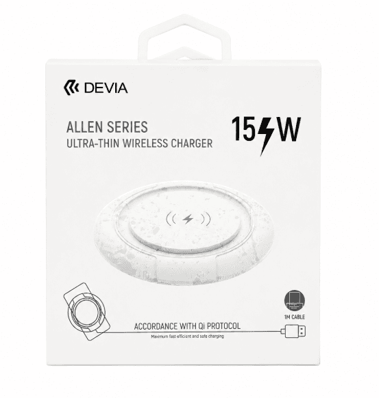 Anúncio: Devia Cargador AE242 Allen Ultra-thin Wireless Charger V3(15W) White