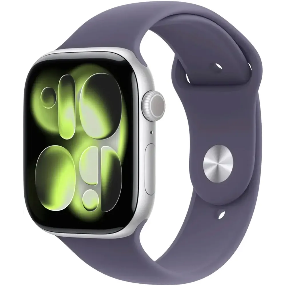 Anúncio: Apple Watch Series 11 46mm GPS MEVA4LW/A Aluminum Silver/Sport Band Purple Fog M/L (49625)