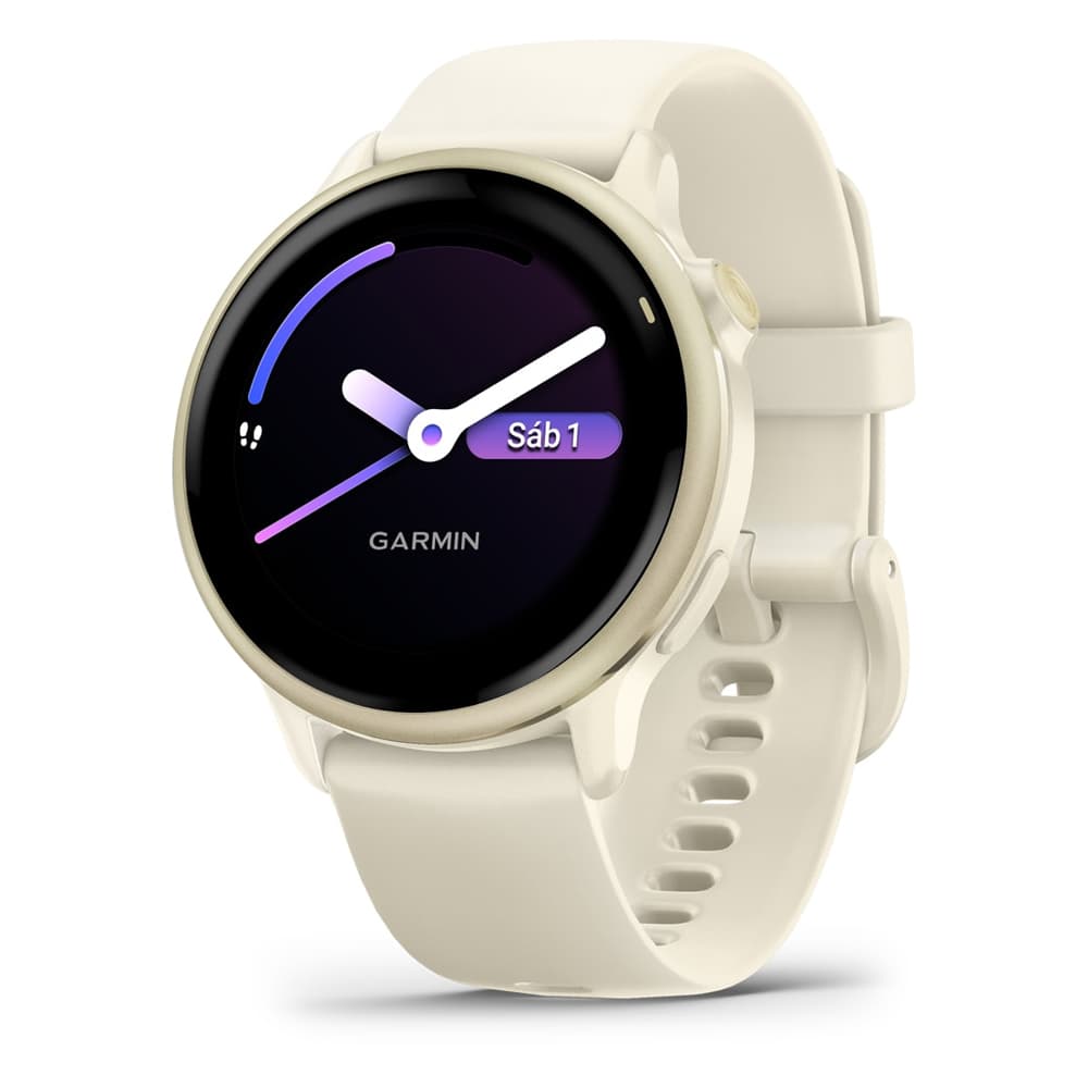 Anúncio: Smartwatch Garmin Vivoactive 6 010-02985-01 com Tela 1.2 AMOLED / 5 ATM / 42mm / Wi-Fi - Lunar Gold