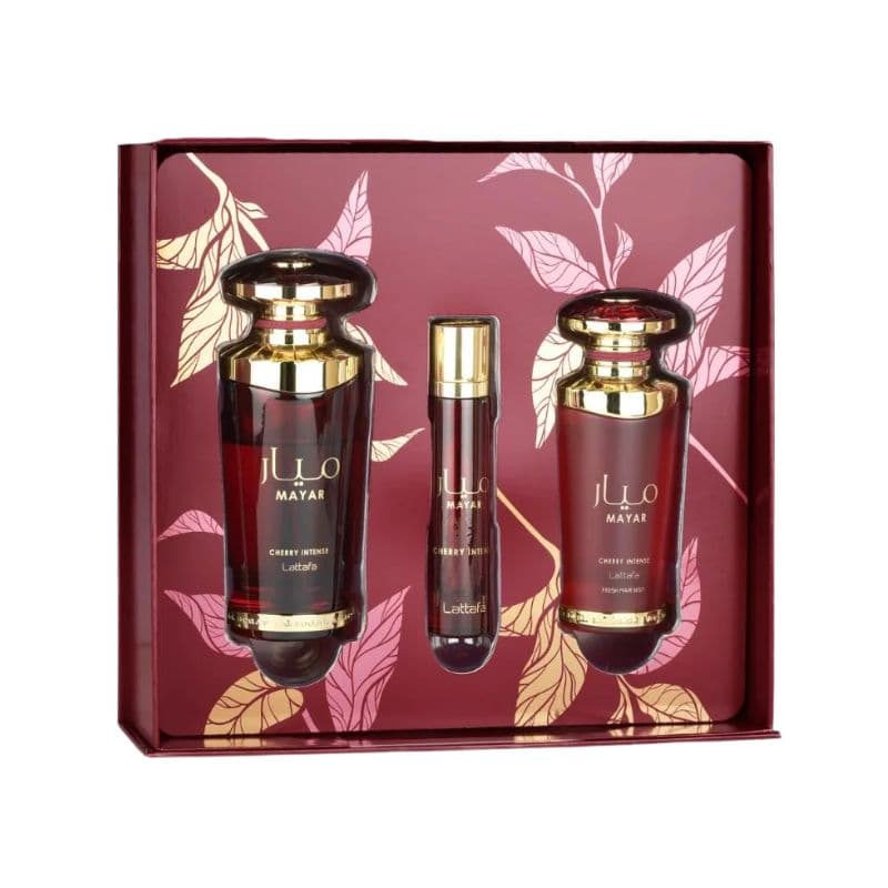Anúncio: LATTAFA MAYAR CHERRY INT-GIFTSET 100ML-12ML-HAIR